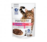 Perfect Fit (Перфект Фит) - Влажный корм для взрослых кошек с говядиной в соусе, пауч 75 г
