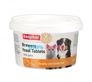 Beaphar (Беафар) -  Brewers Yeast Tablets, Пивные дрожжи для кошек и собак c чесноком, упаковка 250 таблеток