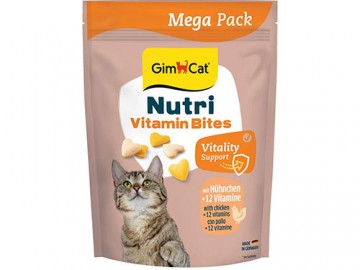 GimCat (ДжимКэт) - Nutri Vitamin Bites with Chicken, Лакомство для здоровья и жизненной энергии кошек с витаминами и курицей (штучно)