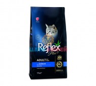 Reflex Plus (Рефлекс Плюс) - Adult Cat Food with Salmon, Сухой корм для кошек, с лососем, 15 кг