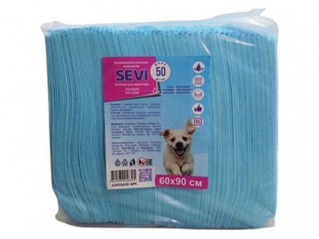 SEVI (СЭВИ) - Пеленки для животных 60х90 см, упаковка 50 шт