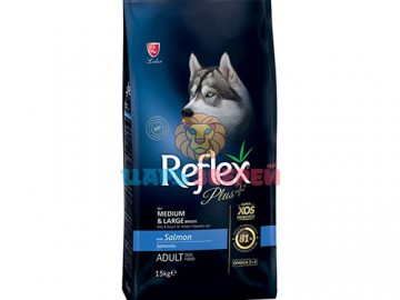 Reflex Plus (Рефлекс Плюс) - Medium Large Breed Adult Dog Food Salmon, Сухой корм для собак средних и крупных пород, с лососем, 15 кг