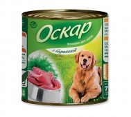 Оскар - Влажный корм для собак с бараниной, банка 750 г