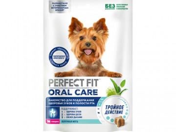 Perfect Fit (Перфект Фит) - Oral Care, Лакомство для собак мелких пород для здоровья полости рта, с говядиной, 90 г