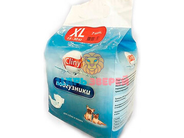 Cliny (Клини) - Подгузники для собак и кошек 15-30 кг X L , упаковка 7 шт