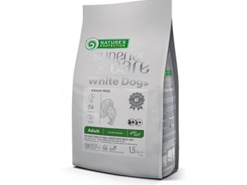 Nature's Protection (Нейчерлс Протекшн) - Grain Free, Scare White Dogs with Insect Adult Small Breeds, Корм беззерновой для белых мелких пород, с насекомыми, 1,5 кг