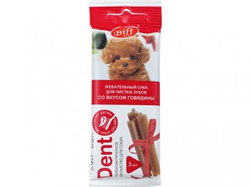 TiTBit (ТитБит) - Dent, Жевательные снеки для собак мини пород, со вкусом говядины, 20 г, 3 шт