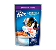 Felix (Феликс) - Кусочки с ягненком в желе для кошек, пауч 75 г