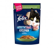 Felix (Феликс) - Кусочки с кроликом в желе для кошек, пауч 75 г