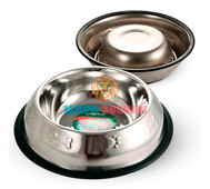 Triol (Триол) - Миска металлическая с резинкой для кошек и собак, 0.45 л