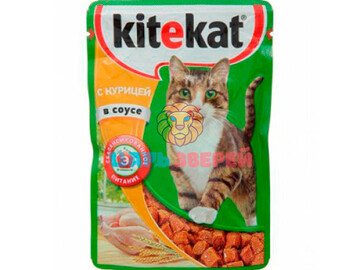 Kitekat (Китекет) - влажный корм для кошек с курицей в соусе по-домашнему, пауч 85 г