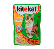 Kitekat (Китекет) - влажный корм для кошек с курицей в соусе по-домашнему, пауч 85 г