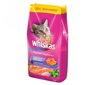 Whiskas (Вискас) - Вкусные подушечки для кошек с паштетом Аппетитное ассорти с лососем, тунцом, креветками, 5 кг
