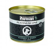 Четвероногий Гурман - Platinum line, Влажный корм для собак всех пород, с калтыками и языками в желе, банка 240 г