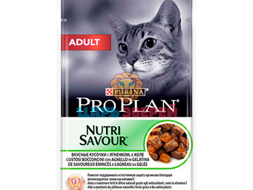 Pro Plan (Про План) - Adult, влажный корм для кошек с ягненком в желе, пауч 85 г