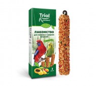 Triol (Триол) - Standard, Лакомство для мелких и средних попугаев с фруктами (уп. 3 шт), 80 г