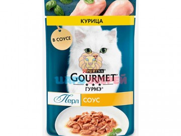 Gourmet Perle (Гурмэ Перл) - нежный кусочки курицы в соусе, пауч 75 г