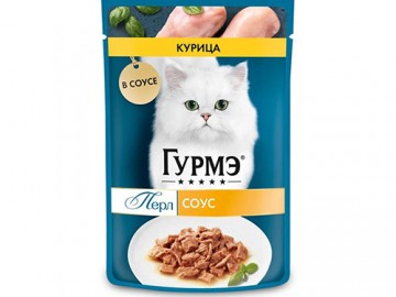 Gourmet Perle (Гурмэ Перл) - нежный кусочки курицы в соусе, пауч 75 г