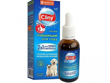 Cliny (Клини) - Лосьон очищающий для глаз для собак и кошек, флакон 50 мл