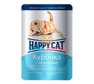 Happy Cat (Хэппи Кэт) - Кусочки в соусе Курочка с морковью для котят, пауч 100 г