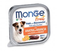 Monge (Монже) - Fruit Dog with Duck and Orange, нежный паштет для собак, утка с апельсином, ламистер 100 г