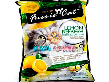 Fussie Cat (Фасси Кэт) - Комкующийся наполнитель Премиум класса с ароматом лимона, упаковка 10 л (8 кг)