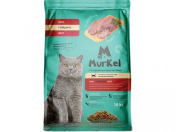 Murkel (Муркель) - Сухой корм для взрослых кошек с говядиной, 18 кг