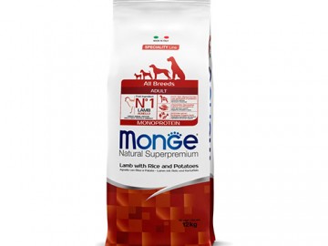 Monge (Монже) - Speciality Line All Breeds Adult Lamb, сухой корм для собак с ягненком, рисом и картофелем, 15 кг