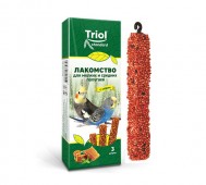 Triol (Триол) - Standard, Лакомство для мелких и средних попугаев с мёдом (уп. 3 шт), 80 г