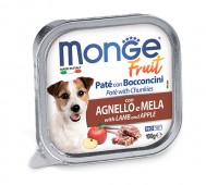 Monge (Монже) - Fruit Dog with Lamb and Apple, нежный паштет для собак с ягненком и яблоком, ламистер 100 г
