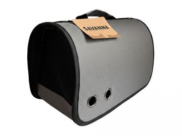 Savanna (Саванна) - Mia, Переноска тканевая для кошек и собак, 43,5 х 25 х 25 см, серая