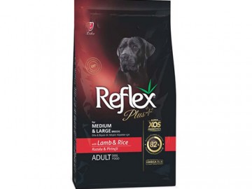 Reflex Plus (Рефлекс Плюс) - Medium & Large Breed Adult Dog Food Lamb and Rice, Сухой корм для собак средних и крупных пород, с ягненком и рисом, 3 кг