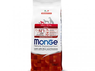 Monge (Монже) - Speciality Line Mini Adult Lamb, Сухой корм для собак мелких пород со вкусом ягненка и риса, 2,5 кг
