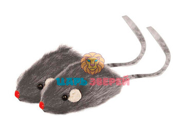 Triol (Триол) - Мышь серая 2, Игрушка для кошек, мех 5 см