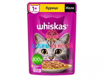 Whiskas (Вискас) - Влажный корм для кошек желе с курицей, пауч 75 г