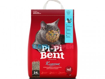 Pi-Pi-Bent (Пи-Пи-Бент) - Комкующийся наполнитель Классик, 10 кг (24 л)