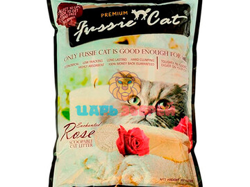 Fussie Cat (Фасси Кэт) - Комкующийся наполнитель Премиум класса с ароматом розы, упаковка 10 л (8 кг)