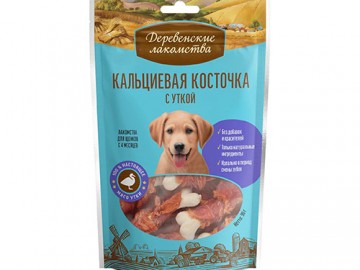 Деревенские лакомства - Лакомства для щенков Кальциевая косточка с уткой, 90 г