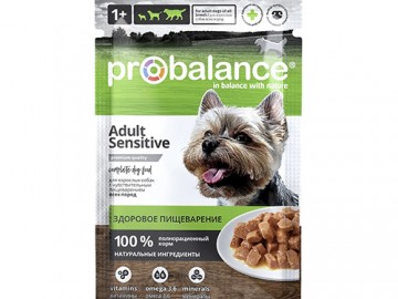 Probalance (Пробаланс) - Adult Sensitive, Влажный корм для собак с чувствительным пищеварением, пауч 85 г