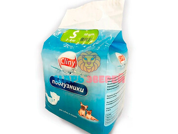 Cliny (Клини) - Подгузники для собак и кошек 3-6 кг S, упаковка 10 шт