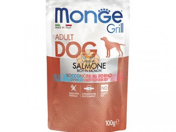 Monge (Монже) - DOG GRILL Rich in Salmon, влажный корм для собак с лососем, пауч 100 г