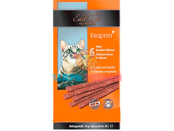 Edel cat (Эдель Кэт) - Колбаски для кошек со вкусом ягненка и индейки, упаковка 6 шт