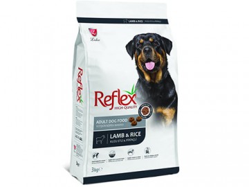 Reflex (Рефлекс) - Adult Dog Food Lamb and Rice, Сухой корм для взрослых собак, с ягненком и рисом, 3 кг