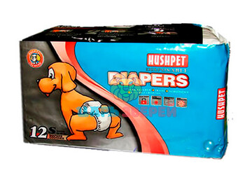 Hush Pet (Хаш Пет) - Подгузники для собак и кошек S 4-7 кг, упаковка 12 шт