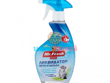 Mr,Fresh (Мистер Фреш) - Спрей Ликвидатор пятен и запаха для кошек, 500 мл