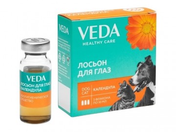 VEDA (ВЕДА) - Лосьон для глаз «Календула» при наличии гнойных выделений, упаковка 3 флакона по 10 мл