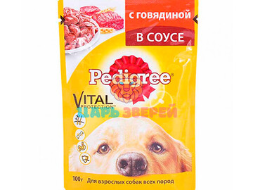 Pedigree (Педигри) - Влажный корм для собак со вкусом телятины и печени в желе, пауч 85 г