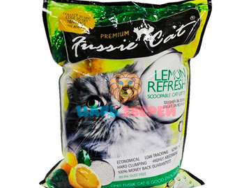 Fussie Cat (Фасси Кэт) - Комкующийся наполнитель Премиум класса с ароматом лимона, упаковка 5 л (4 кг)