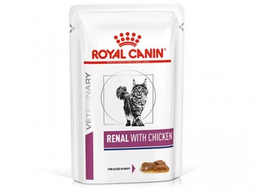 Royal Canin (Роял Канин) - Renal Chicken, влажный корм для кошек с почечной недостаточностью со вкусом курицы, пауч 85 г