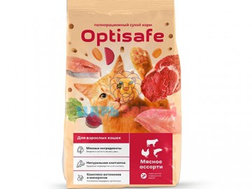 Optisafe (Оптисейф) - Сухой корм для кошек со вкусом мясного ассорти, 10 кг